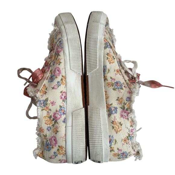 LoveShackFancy x Superga Sneaker In Morning Surf Floral Print Size 39.5 - Picture 6 of 14